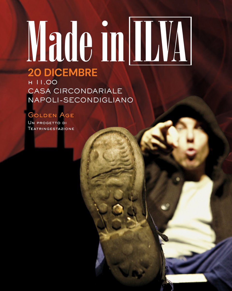 #MadeinIlva a #Napoli per il progetto Golden Age di <a href="/InGestAzione/">TeatrInGestAzione</a>. Dopo tournée globali tra fabbriche dismesse e repliche dedicate ai lavoratori, lo spettacolo entra per la prima volta in un carcere.

🗓️17.12.25 ore 11.00
📍Secondigliano
🎫: info@teatringestazione.com