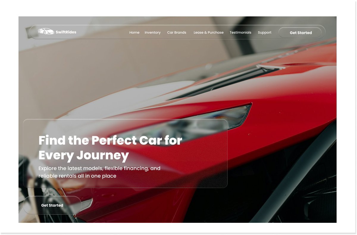 iam_bigkillua's tweet image. Day 17 of my 30 Days UI Design Challenge!!
Today&apos;s project: I designed a hero section for a car web
I actually trying the popular liquid glass effect what do you all think?
What are your thoughts?
Open for feedback
#UiDesign #Designchallenge
#30DayUIDesignChallenge
