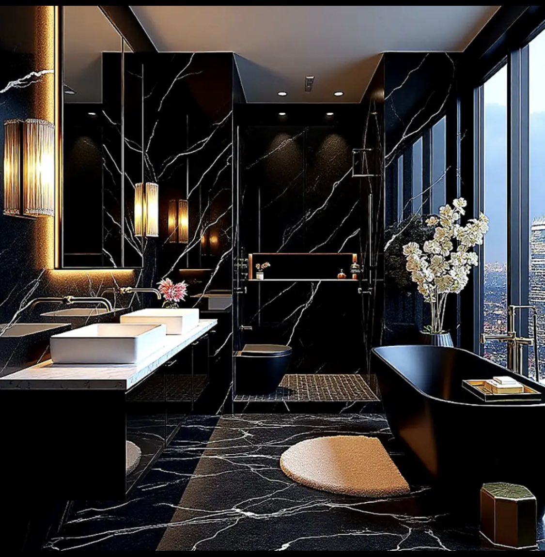 UnathiDlwati's tweet image. Modern luxury bathroom design is the definition of elegance meets functionality. From the warm LED backlit mirror to the sleek floating vanity and perfectly styled shelves — every detail adds a touch of spa-like luxury. 
#LuxuryBathroom #ModernHomeDesign #BathroomInspiration