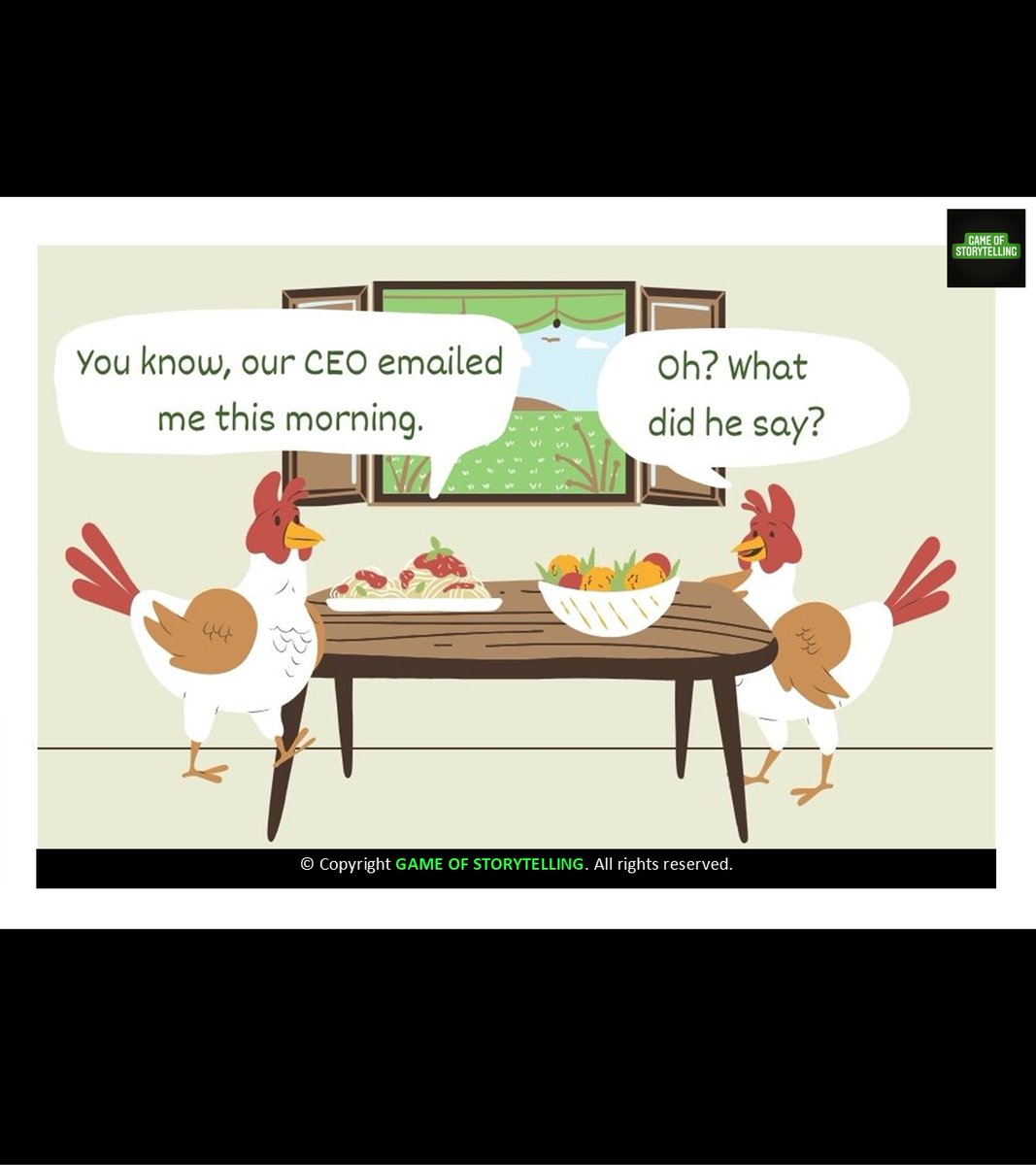 TheGOSOfficial's tweet photo. Is your urgency culture turning employees into headless chickens for hackers?
#GameOfStorytelling #PlayLearnTransform #CybersecurityAwareness #CEOFraud #FakeCEOMessage #CyberComic #CybersecurityComic #Awareness #CyberSec  #Cybersecurity #ScamAlert #Storytelling #Cyberwarrior #BEC https://t.co/1MHDjmBJwr