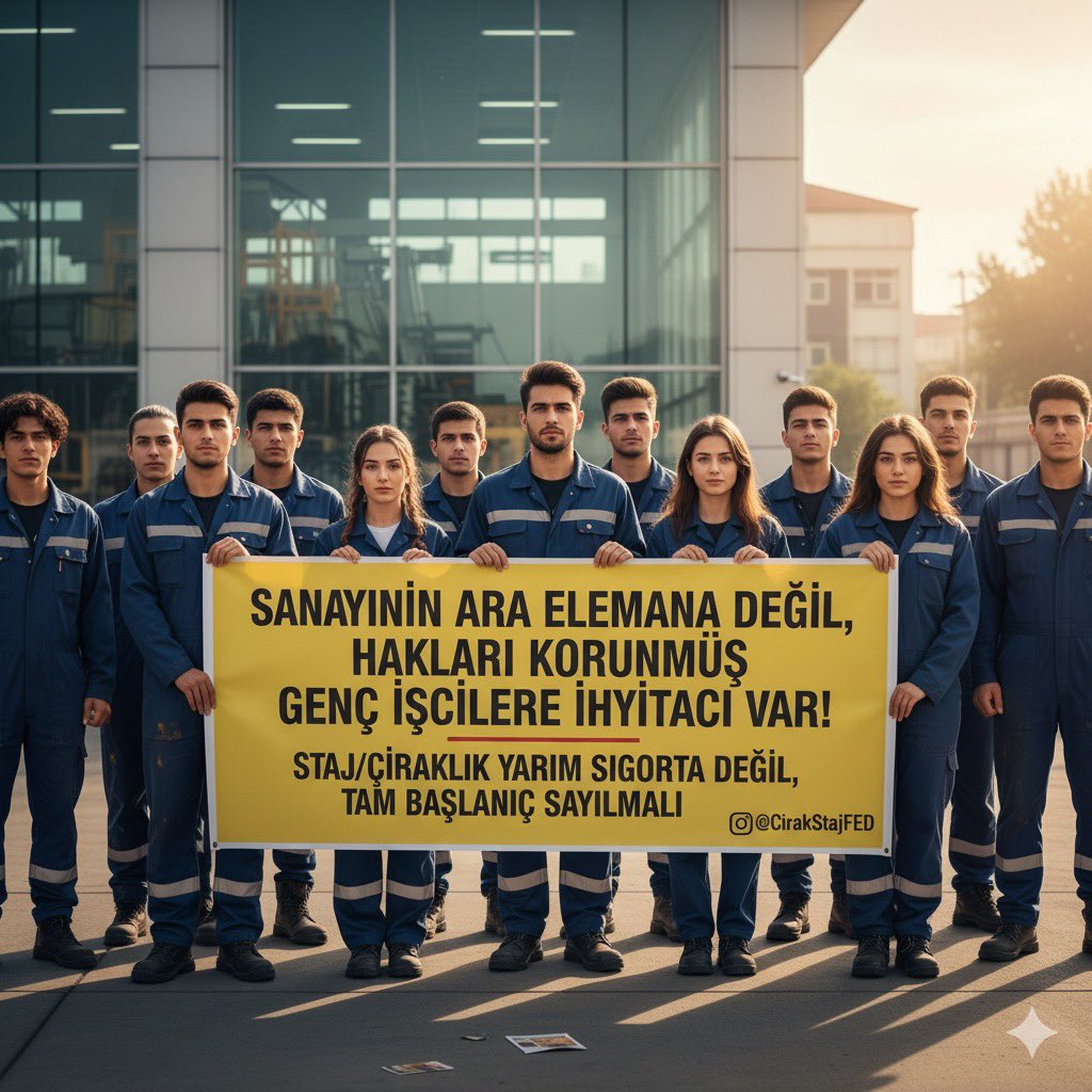 <a href="/NeoBerk77/">Gölge Düşünür</a> <a href="/NeclaTe96842543/">Necla 3308</a> <a href="/nowhaber/">NOW HABER</a> <a href="/karagozilker/">ilker karagöz</a> Arkadaşımız <a href="/NeclaTe96842543/">Necla 3308</a> diyor ki
#AçıkAçıkSöyleyeyim; çocuk yaşta sanayide çalışanların emeği yarım sigortaya sığmaz. Staj–çıraklık tam sigorta olmalıdır

 <a href="/nowhaber/">NOW HABER</a> 
  #ÇalarSaat
 <a href="/karagozilker/">ilker karagöz</a>
 Adaletli Olun 
Karahan #EmekçiStajyerÇıraklarSusmayacak