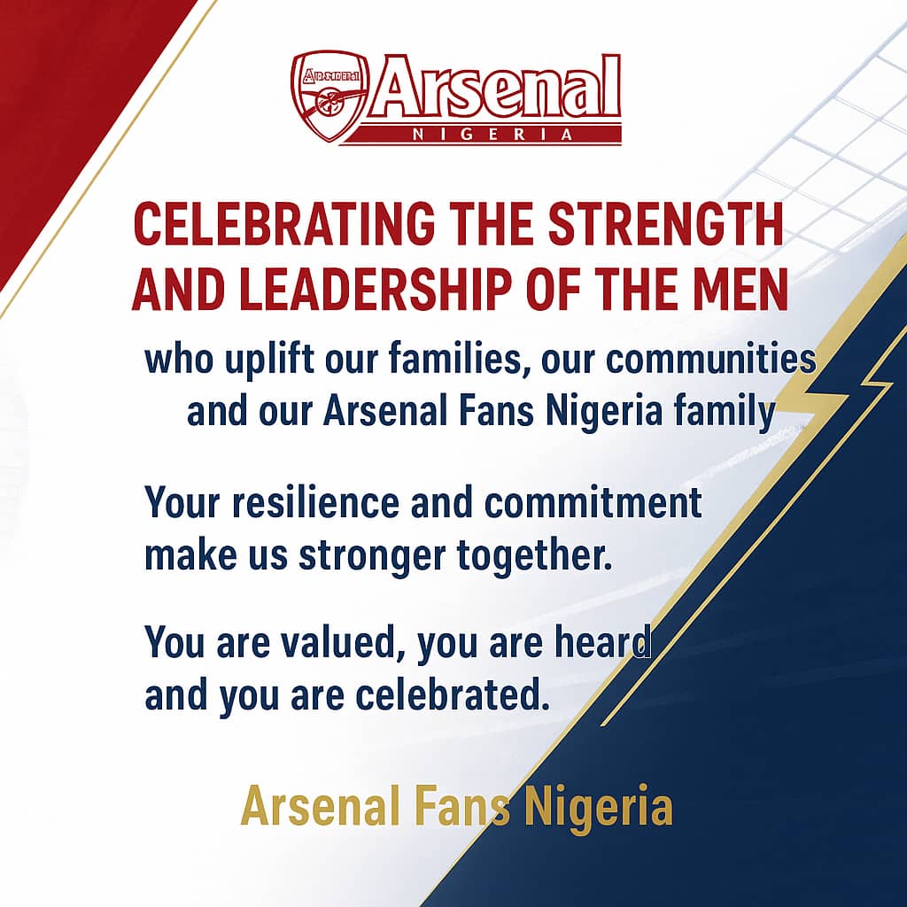 ArsenalNigeria_'s tweet image. To the &apos;Goons Men&apos;: You stand tall, you stand loyal, you stand proud. Happy International Men’s Day guys!