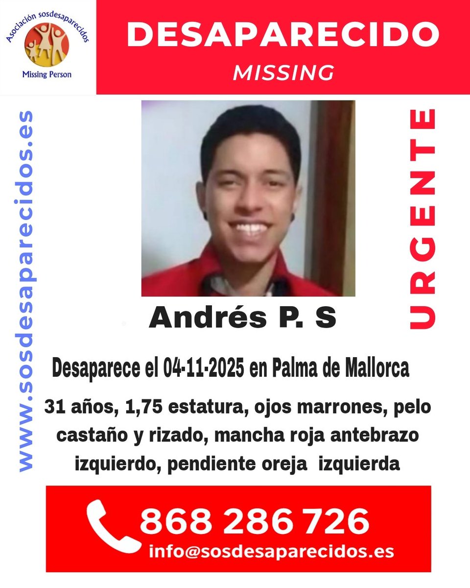 🆘 DESAPARECIDO
#sosdesaparecidos #Desaparecido #Missing #España #PalmadeMallorca
Síguenos <a href="/sosdesaparecido/">ALERTA DESAPARECIDOS</a>