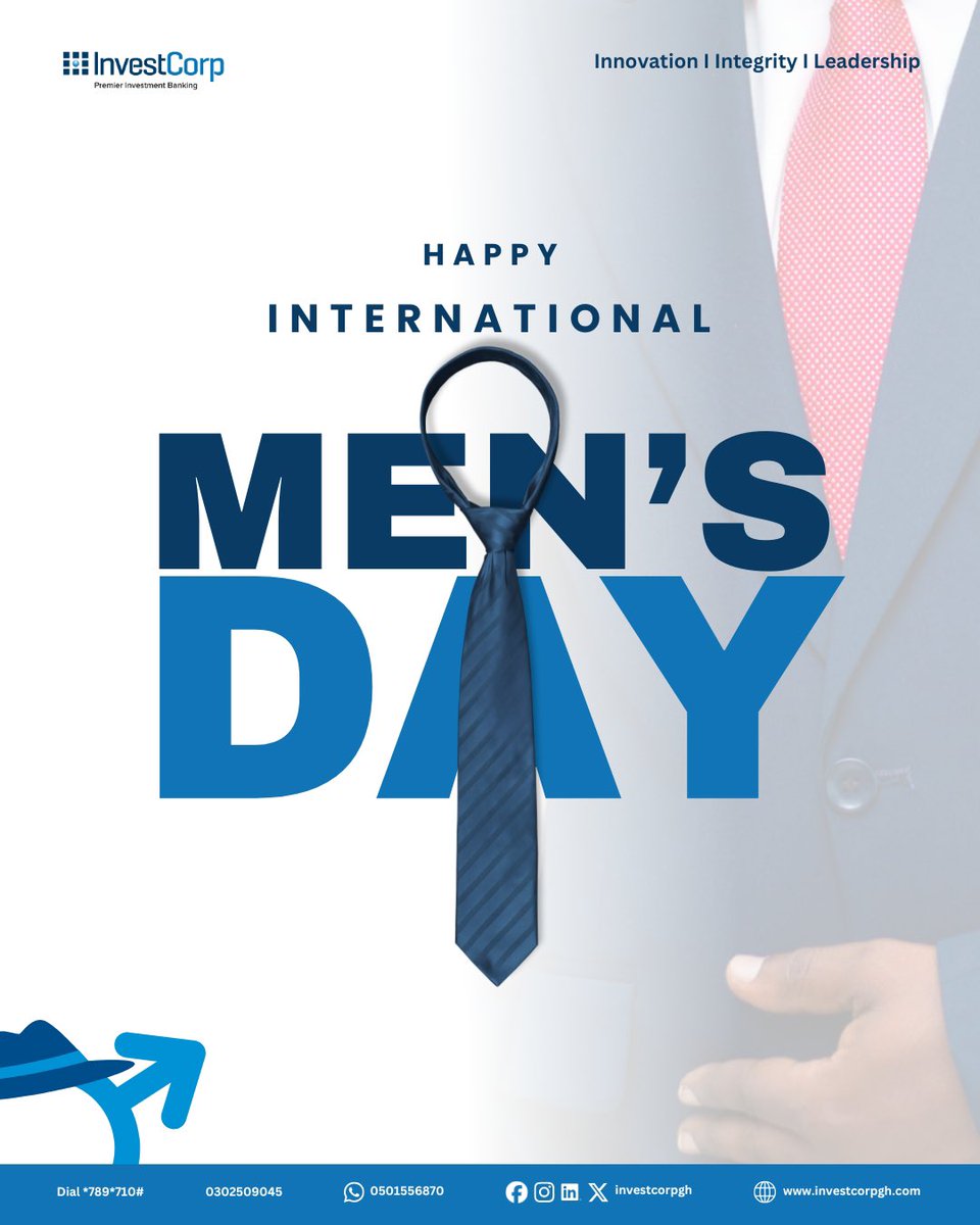 Today, we honour the men who support, uplift, and impact our world in meaningful ways.
Happy International Men’s Day from InvestCorp.

#InternationalMensDay #InvestCorp #Leadership #Inspiration #MensDay2025 #CelebrateMen #Integrity #Excellence #MenWhoLead