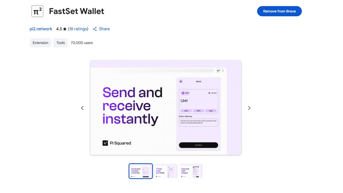 cryptowithSRJ02's tweet image. FastSet Wallet is simple, fast, and secure. The interface is easy to use, and transactions process quickly.
Overall, it’s a reliable wallet extension for anyone looking for smooth performance and strong security.

#fastsetwallet