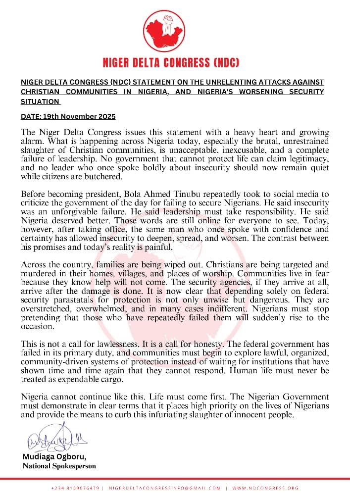 Niger Delta Congress tweet media