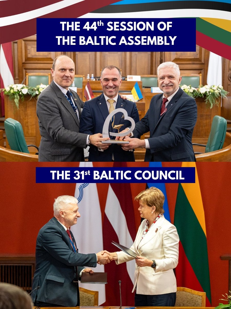 AssemblyBaltic's tweet image. On 13-14 November, the 44th Session of the Baltic Assembly and the 31st Baltic Council took place in Riga.

➡️ Read more here: baltasam.org/44-ba-session-…

📷 Photos: Saeima (Reinis Inkēns) and Seimas (Olga Posaškova)

@Jekaba11
@Riigikogu 
@LRSeimas