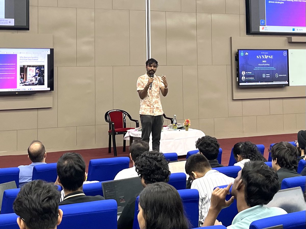 i3 - The Industry Institute Interaction Club at #GIM, in collaboration with <a href="/reliancejio/">Reliance Jio</a>, hosted Synapse - a hands-on, case based AI workshop. From #Agentic AI and LLMs to #financial models and decision #frameworks, students explored how AI powers data-driven #solutions.
