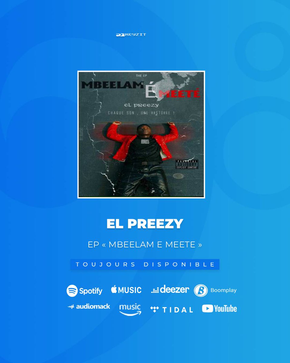 KeyzitSenegal's tweet image. Le dernier EP de El Preezy « Mbellam É Metté », est toujours disponible sur toutes les plateformes de streaming et de téléchargement.
🔗 fanlink.tv/MbellamEMette

#ElPreezy #MbellameMette #KeyzitDistribution #Keyzit #AfricanMajor