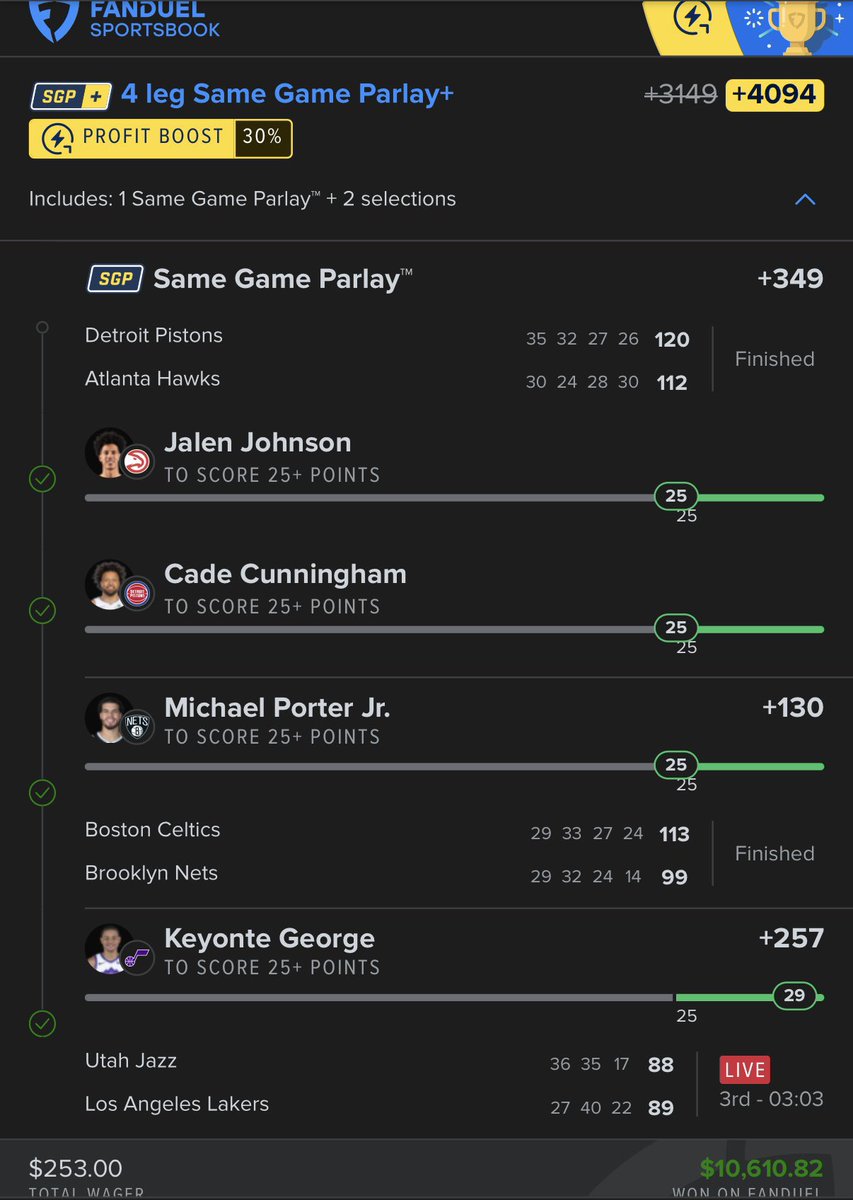 BundaBocra's tweet image. $50 to 2 people who 💗/RT 

$361 ➡️ $2,212  - Just cashed in VIP 🫡

Link to picks on my Bio

#PrizePicks #GamblingX #NFL
#WCBB ⛹️ | #NBA 🏀 | #CBB 🔥 
#Prizepicks 🔐 | #PROPS | #POTD 📋
#GIVEAWAY 👋 | #NHL 🏒 | #Picks
#CSGO 🔫| #WAKEANDCASH 💵
#WNBA 🏀 | #Summerleague 💺