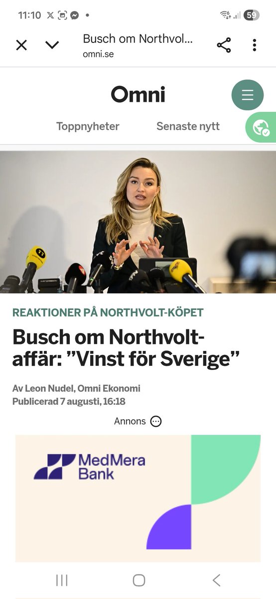 C_Backstrom's tweet image. Hur blir det med Lyten och Northvolt?

Busch talade om en vinst för Sverige och andra om hur viktigt det var att de som förlorade jobben på Northvolt måste få stanna i Sverige.