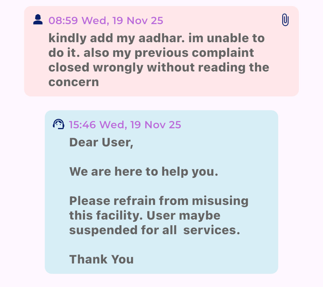wizajitmc's tweet image. Dear @AshwiniVaishnaw ji

I hd complained on railone app yesterday. As informed in loop i had responded. After sometime they closed my complaint without giving resolution. So i raised another one and see what reply they’re giving. Threatening language?