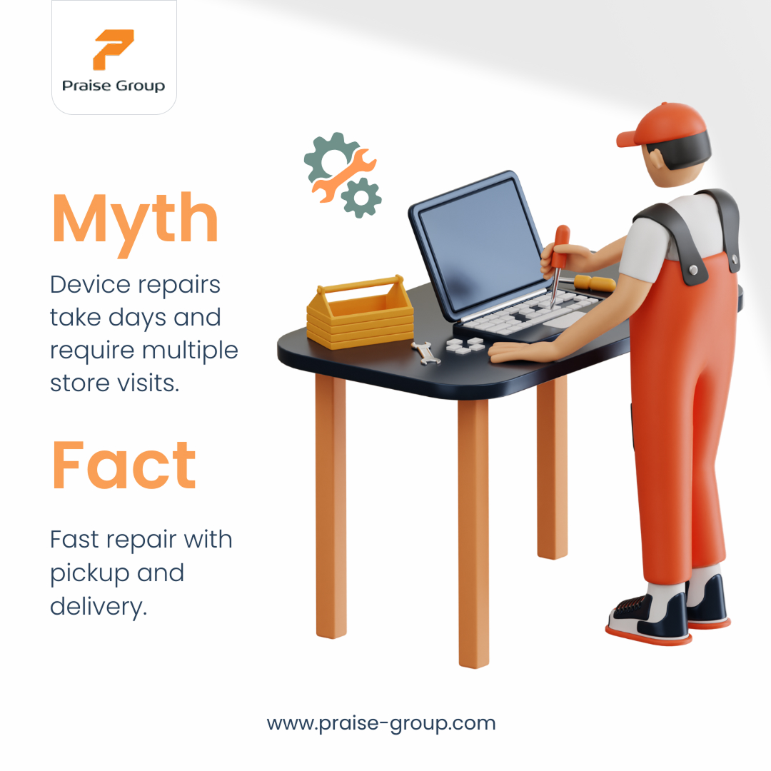 GroupPraise's tweet image. 📱 Myth vs. Reality: Fast Repairs You Can Count On ⚡

✔️ 24-hour pickup &amp;amp; delivery
✔️ Quick, expert diagnostics

For more information!
Visit us: praise-group.com

#PraiseGroup #FastRepairs #TechService #QuickFix #DeviceCare #ReliableRepairs #DoorstepService #NoDowntime