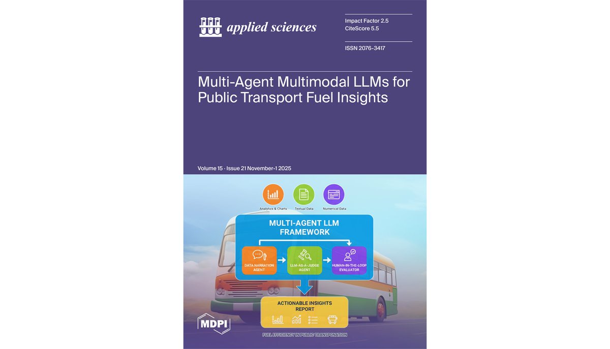 Applsci's tweet image. #AppliedSciences
#IssueCover

All the papers in Volume 15, Issue 21 (November-1 2025)
🔗 mdpi.com/2076-3417/15/21

Cover Paper:
🔗 mdpi.com/2076-3417/15/2…
👨‍🔬 by Zhipeng Ma, Ali Rida Bahja, Andreas Burgdorf, André Pomp, Tobias Meisen, Bo Nørregaard Jørgensen and Zheng Grace Ma
🏫…