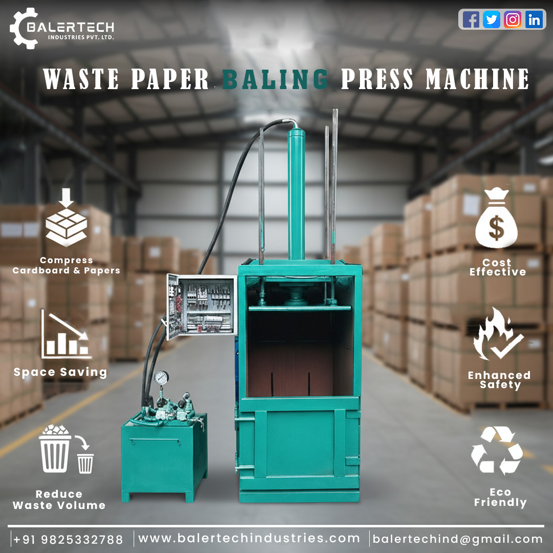 Balertech's tweet image. Our 𝐖𝐚𝐬𝐭𝐞 𝐏𝐚𝐩𝐞𝐫 𝐁𝐚𝐥𝐢𝐧𝐠 𝐏𝐫𝐞𝐬𝐬 𝐌𝐚𝐜𝐡𝐢𝐧𝐞 helps you compress cardboard &amp;amp; paper effortlessly — making waste management safer, smarter, and more cost-effective!

📞 +91-9824600519
🌐 balertechindustries.com

#WasteManagement #RecyclingSolutions #BalingMachine