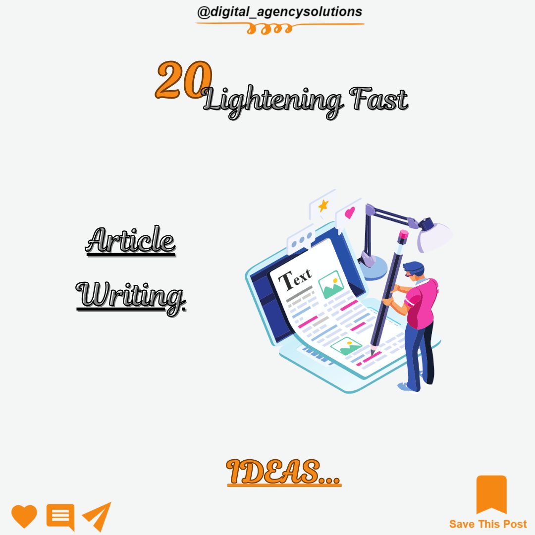 ShrewdSolution1's tweet image. Article writing made easy with these IDEAS.

Steal them for FREE today...

#marketer #articles #articlewriting #onlinemarketer #digitalmarketing