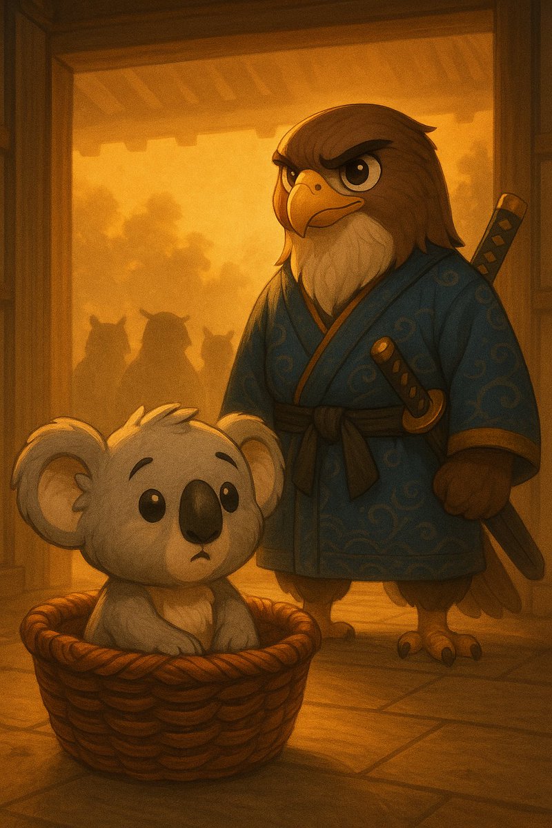 HayatoJustice's tweet photo. A quiet morning at the dojo…
Hayato opens the door and sees a tiny koala sitting there — awake, silent, waiting. 🐨✨

He lifts him gently into his arms.

“Your journey begins today.”

#HayatosJusticeWarriors #OriginStory https://t.co/Gf1DVeIdkM