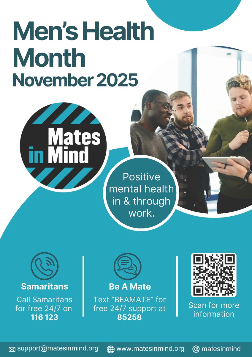 Huws_Gray's tweet image. Did you know that November is Men’s Health Month?

37% of UK men admit actively hiding their mental health issues from their partners. We’re proud to support @MatesInMind, who work with organisations to improve the mental health of their workforce.

#MatesinMind #MensHealthMonth