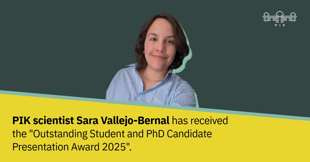 PIK_Climate's tweet image. Congratulations to PIK scientist Sara Vallejo-Bernal! 🎉 She won the Outstanding Student and PhD Candidate Presentation Award 2025 from the @EuroGeosciences’s Atmospheric Sciences division for her presentation on atmospheric rivers in North America: egu.eu/awards-medals/…