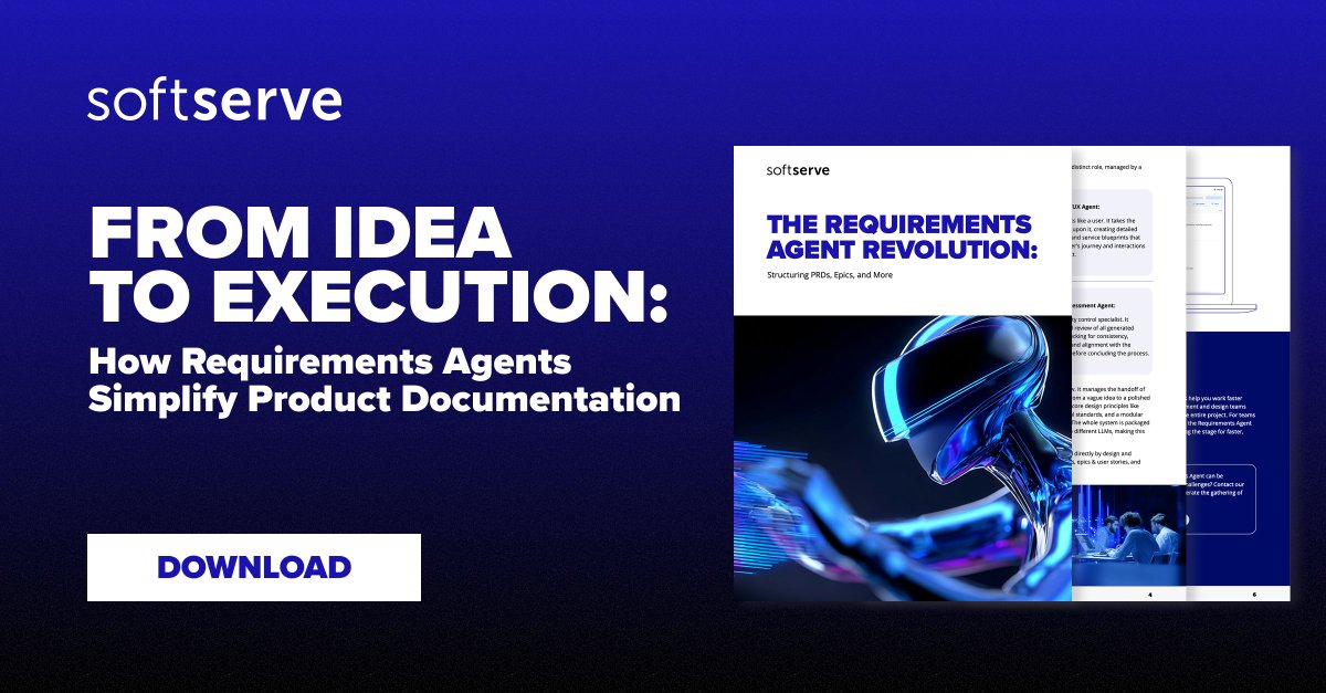 SoftServeInc's tweet image. Planning doesn’t need to be a bottleneck. 

SoftServe’s multi-agent system simplifies documentation and improves alignment across product, design, and engineering — accelerating delivery from day one. 

Discover more: sftsrv.com/NtDdbi