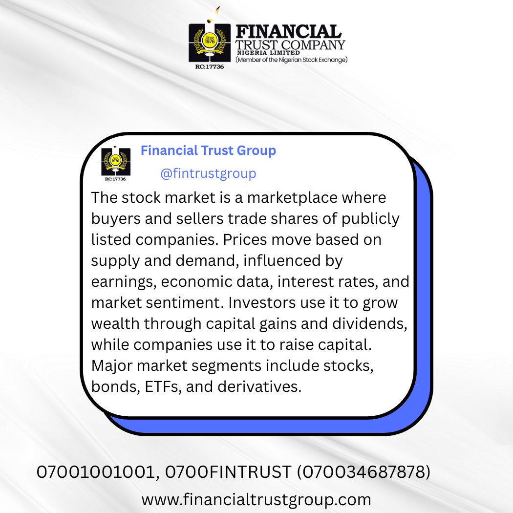 Fintrustgroup's tweet image. Professional investing means understanding both micro and macro perspectives—earnings strength, sector trends, interest rates, and global outlook all shape smarter decisions.

#GlobalMarkets
#financialtrustgroup
 #SectorAnalysis
 #InvestorEducation #FinanceProfessionals