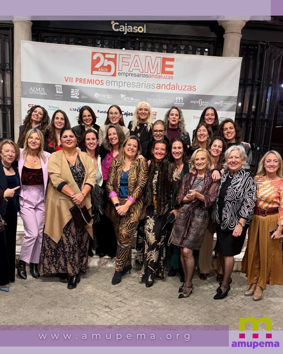 Desde Amupema felicitamos a las ganadoras de los Premios Empresarias Andaluzas FAME 2025  <a href="/FAME_Federacion/">Federación Andaluza Mujeres Empresarias</a>  y muy especialmente, a Vanessa Muñoz, presidenta de <a href="/EmpresariasSE/">Empresarias Sevillan</a> que recibió el premio a la Trayectoria Empresarial.
Enhorabuena!
<a href="/CEAes_/">CEA</a> 
#empresariasandaluzas