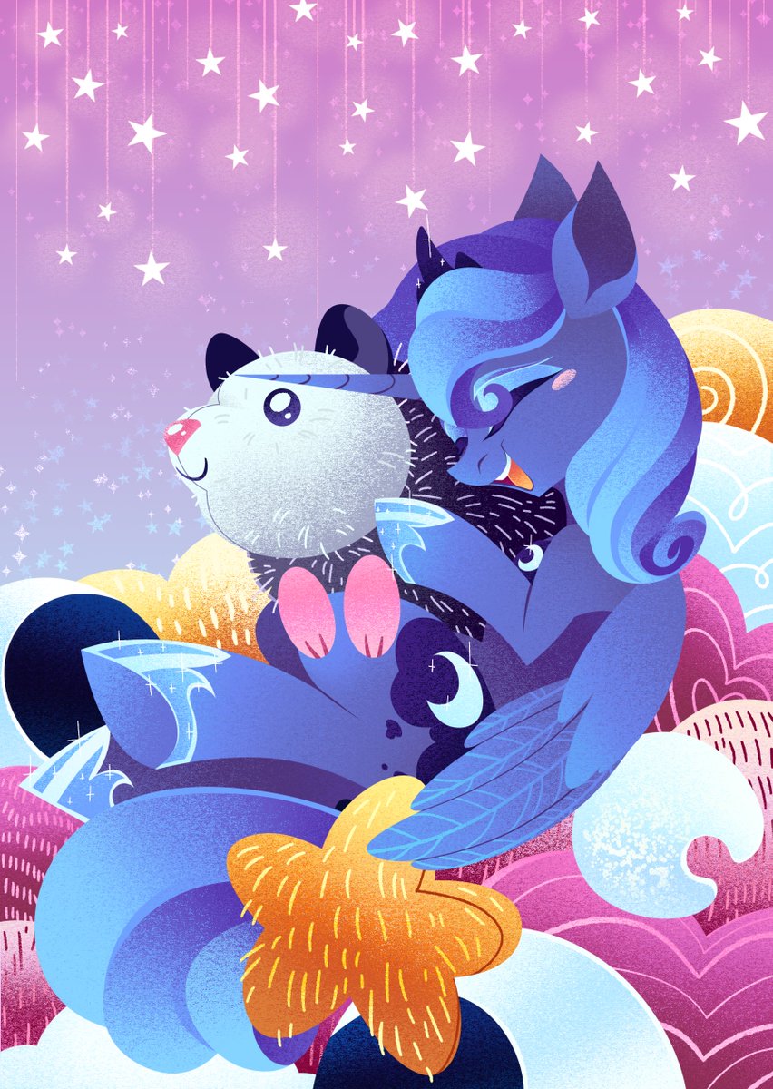 Neonishe's tweet image. Luna loves her plushies!!!
#mlp #mylittlepony #art