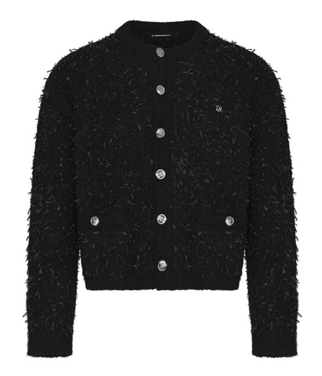 LAN ARCHIVE [0082] Alpaca Tweed Cardigan - Black 🏷️ 198,000 원