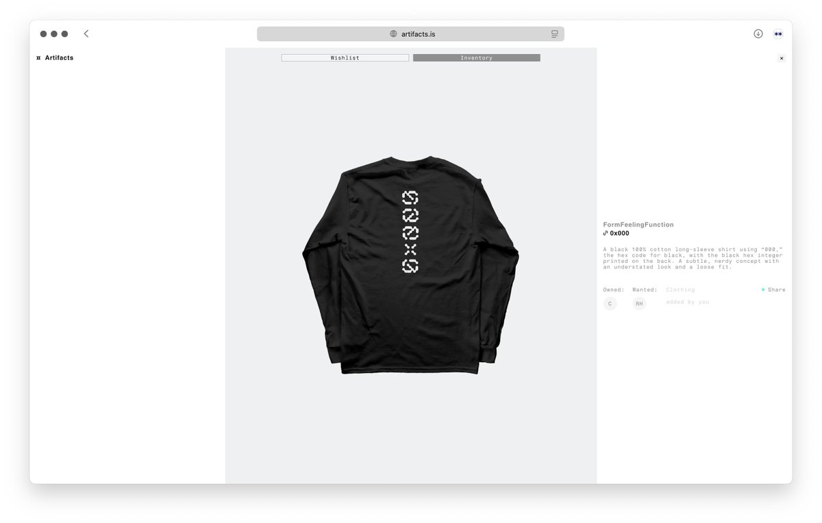 formfeelfn's tweet image. very cool to see our LSTS on @artifacts_is