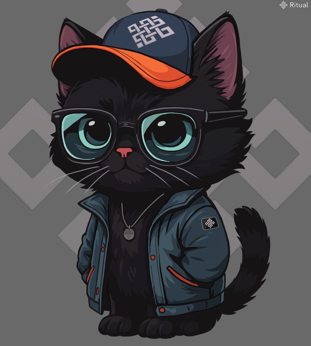 Clown271292's tweet photo. This is Siggy, a cool little black cat in a relaxed weekend style. With big glasses, a sporty cap, and a casual jacket, Siggy gives off an easygoing, stylish vibe, comfortable but still effortlessly cool.
#gritual @ritualnet https://t.co/GcY0ECUjLR