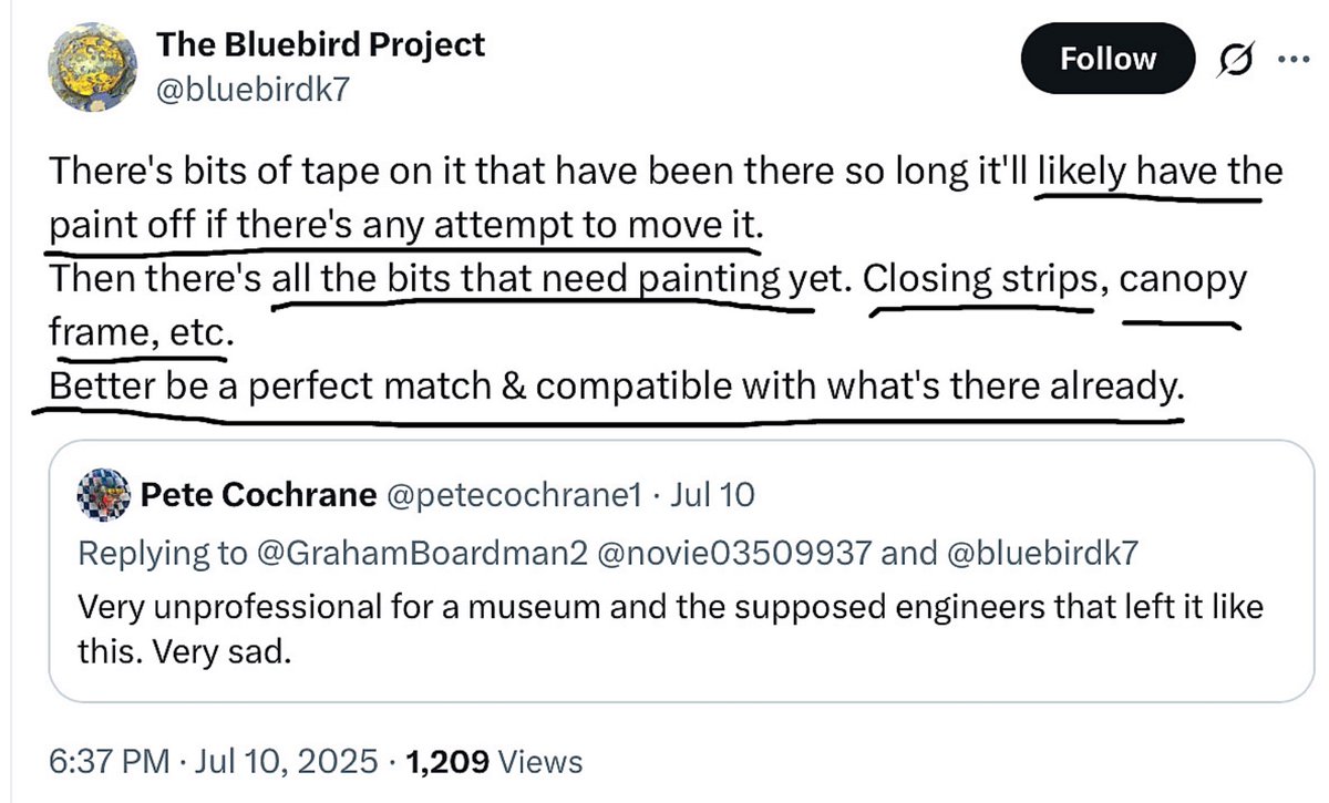 tony_t70971's tweet image. There were bits that still needed painting when it left Smith. Perhaps another reason why the museum need a paint company then?
Better be a perfect match or else what?
More carping on about how good they were, but weren’t really ?
What a loser.
#DBTS 
#dontbelievethesmith