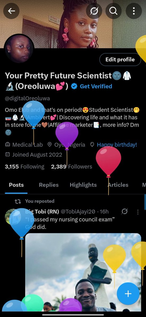 Your Pretty Future Scientist🌚🥼🔬(Oreoluwa💕) tweet media
