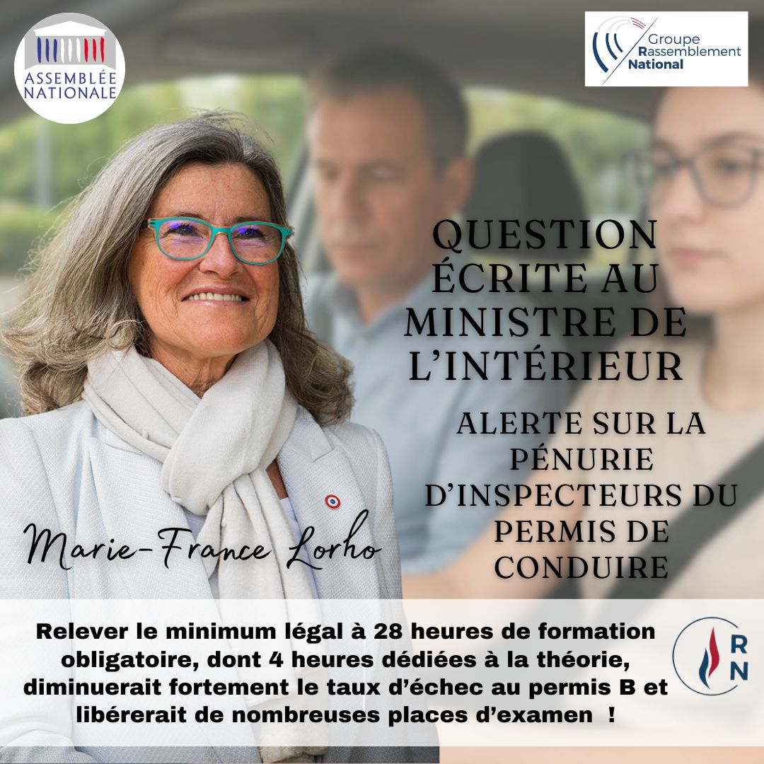 FranceLorho's tweet image. La pénurie d’inspecteurs fait exploser les délais pour passer l&apos;examen du permis B.
Il serait intéressant de relever le minimum légal à 28 heures de formation obligatoire, dont 4 heures de théorie.
Retrouvez ma question écrite : 
assemblee-nationale.fr/dyn/17/questio…

#PermisB  #Mobilité