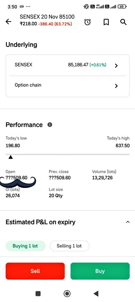 krishna093456's tweet image. @GrowwOfficiaI I’m seeing a display bug in the app for SENSEX options.
The Open Price and Previous Close are showing as “???509.60” instead of actual values.

Please check and fix this issue.
Screenshot attached. #Groww #SensexOptions #BugReport
@_groww