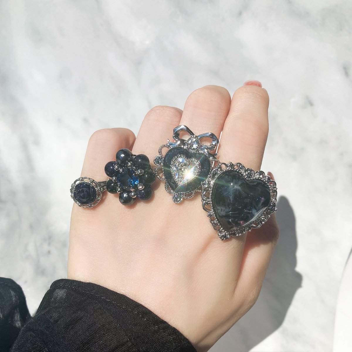 🐾🐈‍⬛🖤+˳✧*Black color rings˚✧₊🖤🐈‍⬛🐾