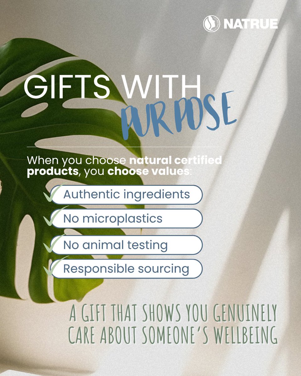NATRUE's tweet image. Looking for the perfect #Christmasgift? 🎄 Make it natural &amp;amp; meaningful! 🌿✨

👉 natrue.org/natural-christ… 

Give gifts that touch the heart, delight the senses, and leave a lasting impression. 💫

#NaturalBeauty #MindfulGifting #NCW25 #Beauty #ConsciousBeauty #Christmas