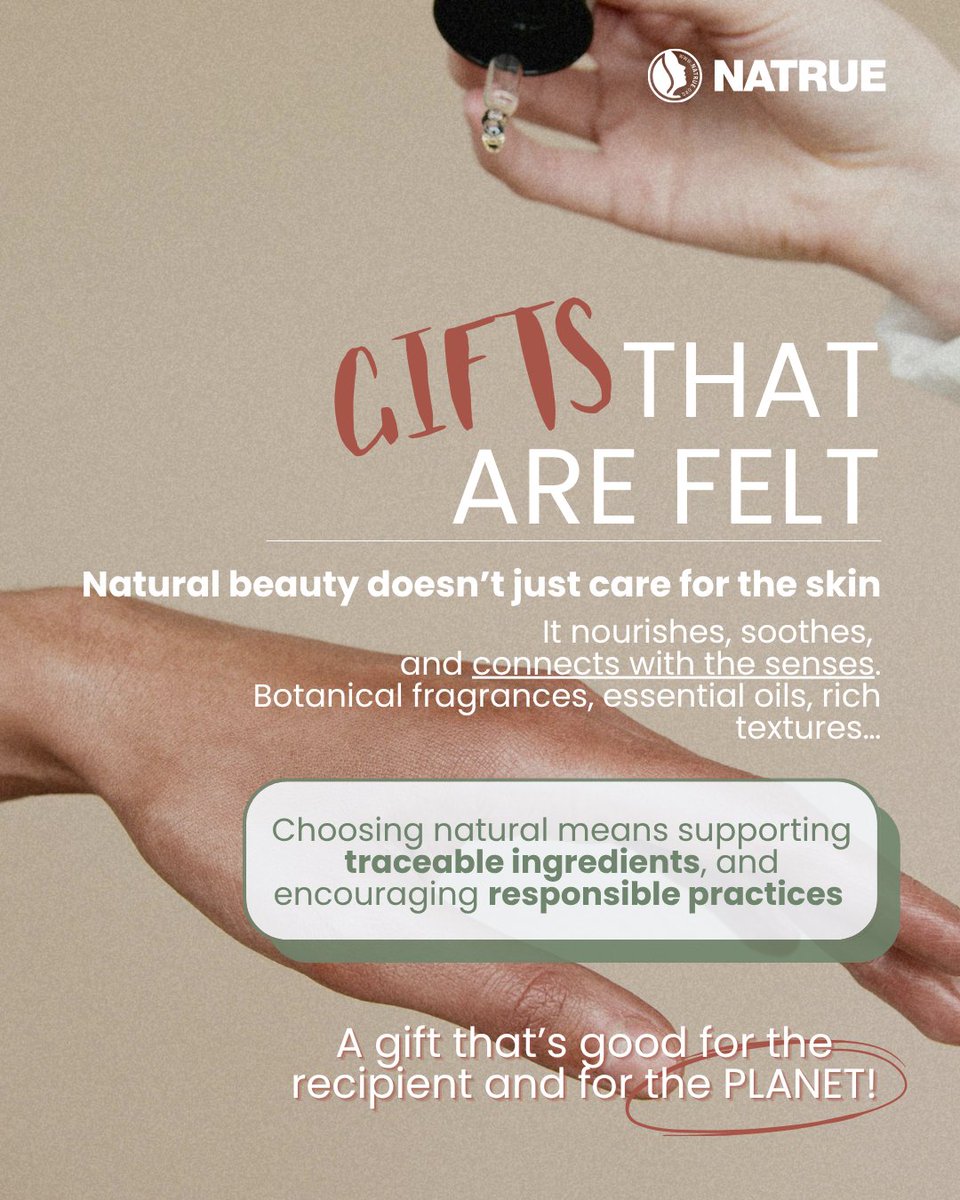 NATRUE's tweet image. Looking for the perfect #Christmasgift? 🎄 Make it natural &amp;amp; meaningful! 🌿✨

👉 natrue.org/natural-christ… 

Give gifts that touch the heart, delight the senses, and leave a lasting impression. 💫

#NaturalBeauty #MindfulGifting #NCW25 #Beauty #ConsciousBeauty #Christmas