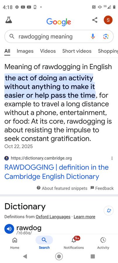tokenwisp's tweet image. there&apos;s this new trend of &apos;rawdogging&apos; which means:

&apos;the act of doing an activity without anything to make it easier or help pass the time&apos;  

this coin will have no website, no banner, no lore  

we&apos;re all just gonna buy the coin while $rawdogging the charts