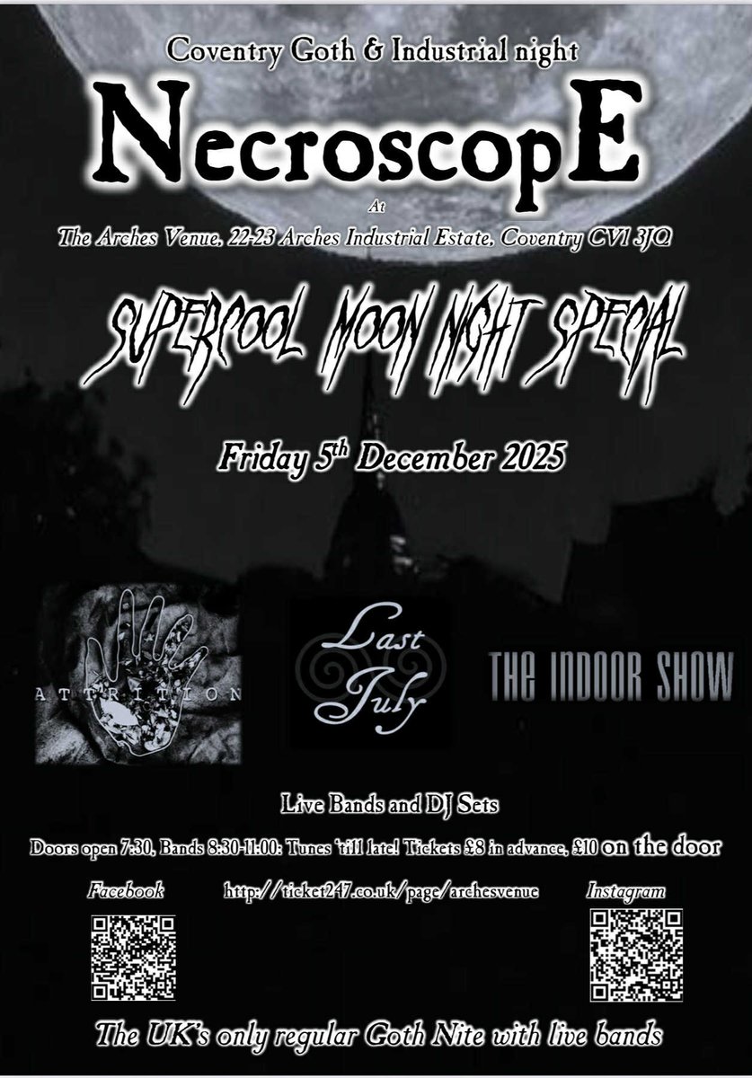 ATTRITION return to The Arches, Coventry on Friday December 5th 2025
facebook.com/events/8521957…