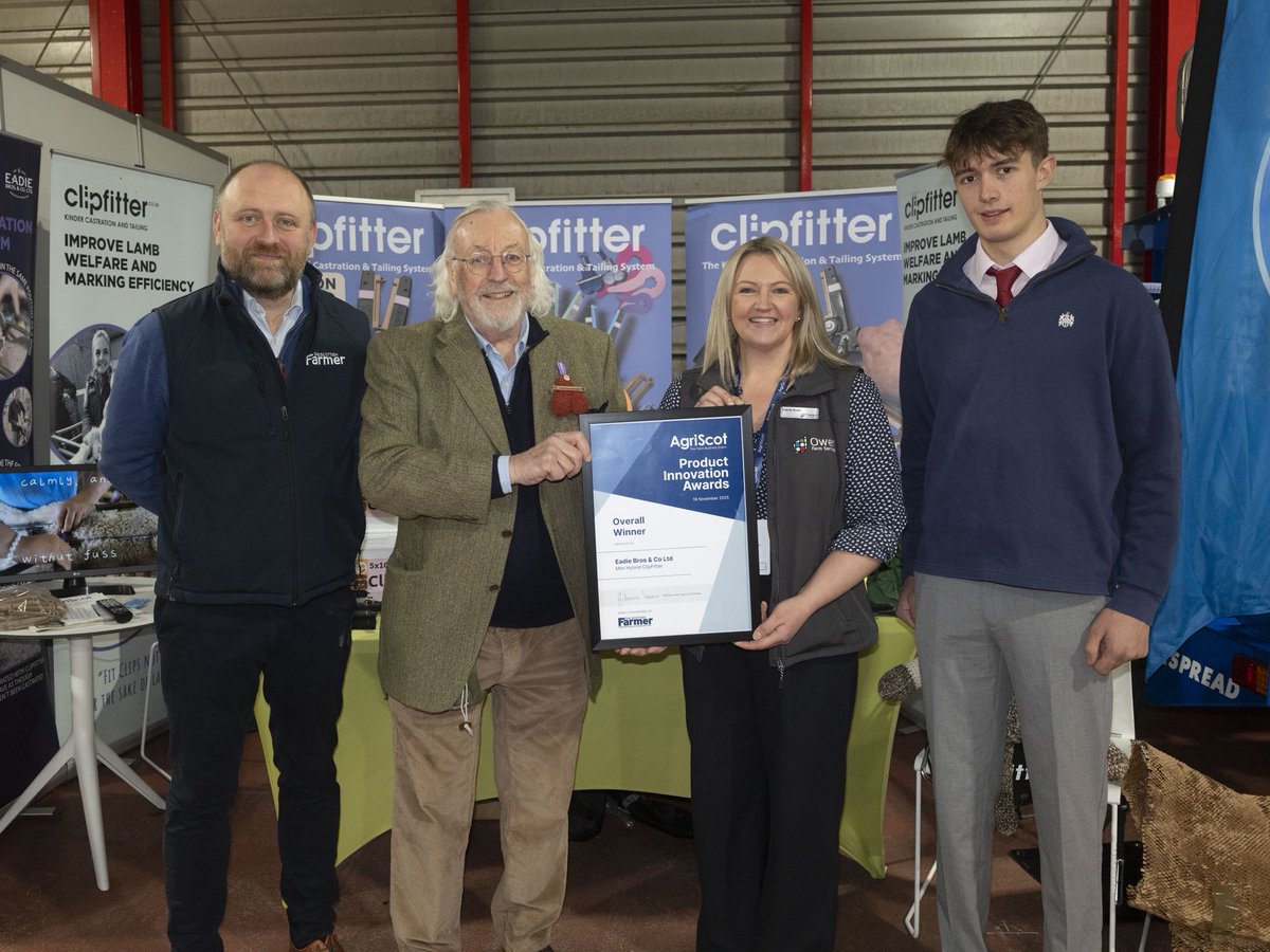 AgriScot's tweet photo. 🏆🛠️The winner of the #AgriScot25 Product Innovation Competition goes to…

🥇Eadie Bros &amp; Co Ltd with their ‘ClipFitter’ product 

👀Read more about the innovation and the other candidate products here👇
https://t.co/A4tnpgT5au https://t.co/qR5sEoEbvw