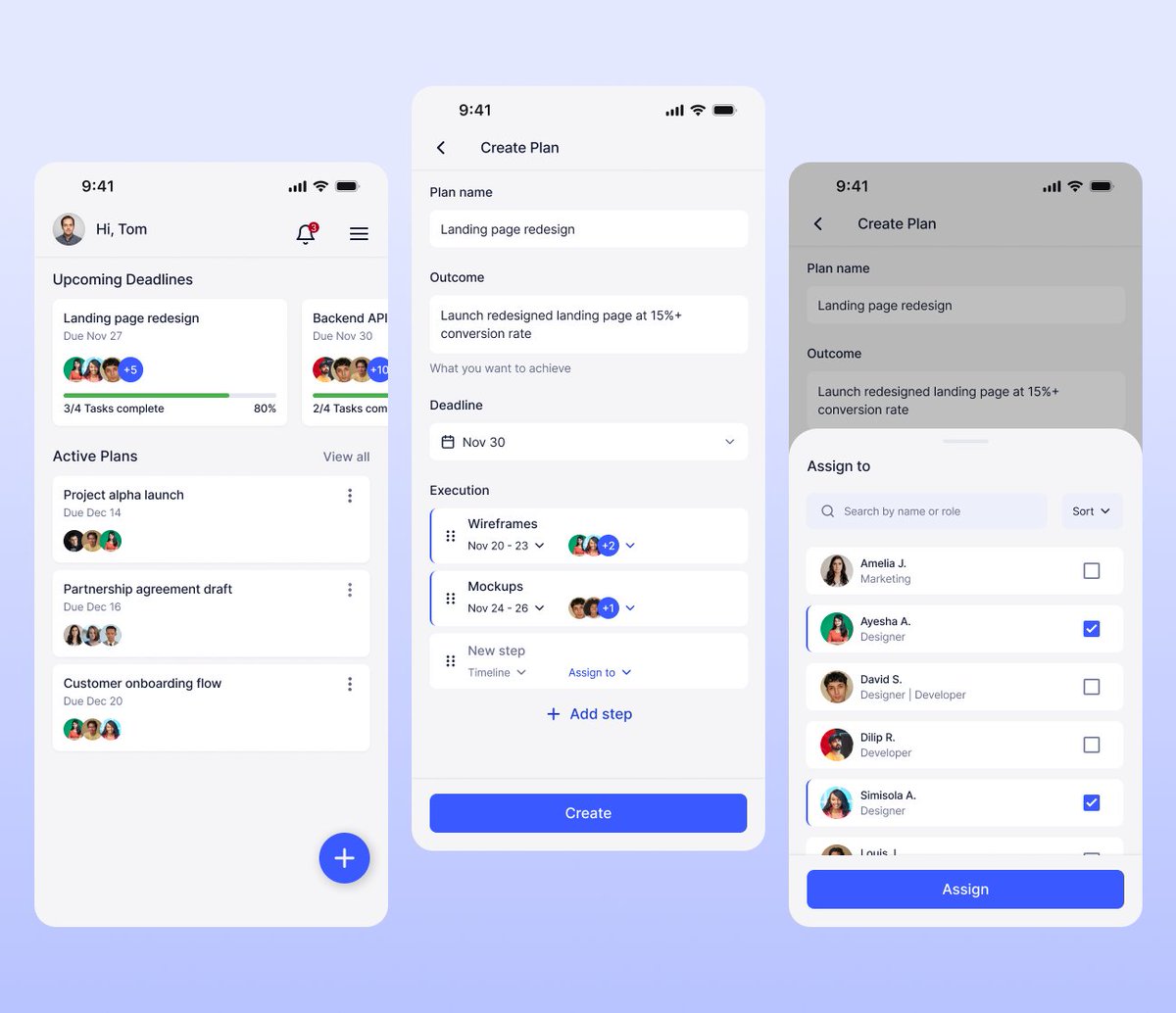 Majeed4L9's tweet photo. I designed a mobile experience for founders using the O.D.E. framework (Outcome → Deadline → Execution). The design includes 3 screens: Home, Create Plan, and Contributor assignment, focusing on simplicity and clarity.

Read the O.D.E. breakdown here:
https://t.co/TaznlIvRBc https://t.co/CLOW4p3iQf
