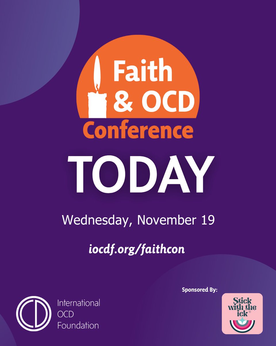 IOCDF's tweet image. TODAY:  Join us for the Online Faith and OCD Conference, sponsored by Stick With the Ick!

This conference will illustrate how faith can walk alongside treatment as a source of hope and support. Bringing together mental health professionals, clergy, people with lived experience,…