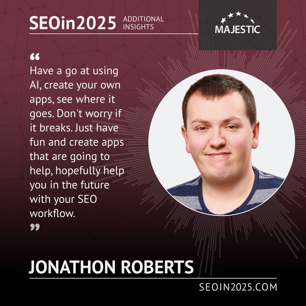 Majestic's tweet image. Jonathon Roberts believes in exploring AI. Start creating apps that simplify and enhance your SEO workflow.

maj.to/4mzXK01