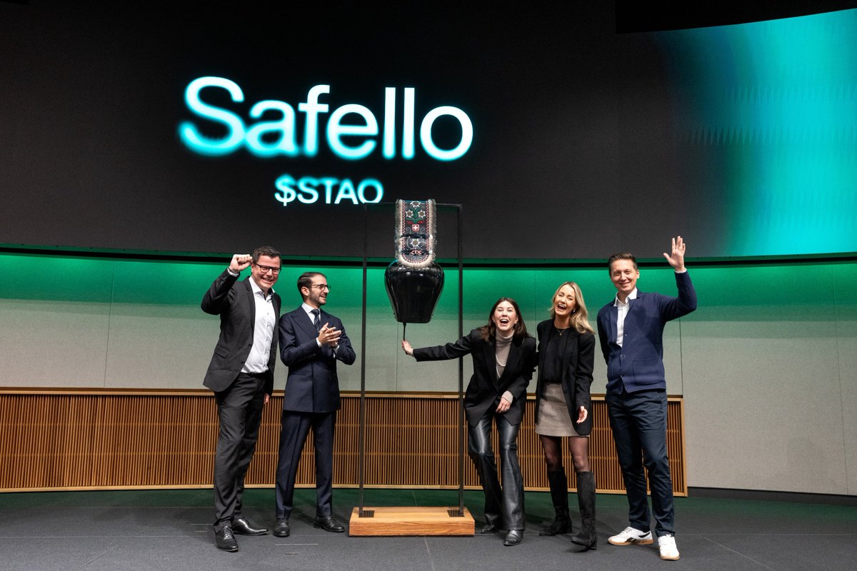 SafelloAB's tweet image. Safello&apos;s staked TAO ETP is now listed on SIX Swiss Exchange in Zurich 🚀

Europe now gets regulated access to Bittensor&apos;s $TAO via our physically backed, staked #ETP issued by @DDA_GmbH.

Safello Bittensor Staked TAO ETP (#STAO) trades in $USD and reinvests staking rewards ✨