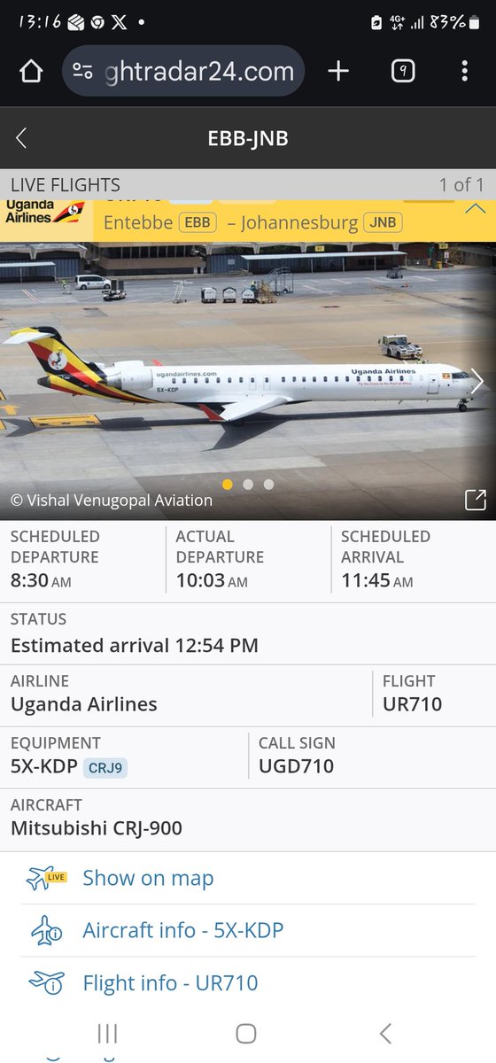 BrendanAdWadri's tweet image. So according to *official* records, Uganda Airlines’ flight from London to Entebbe was scheduled to leave at **8:40 AM**… but somehow only managed to take off at **10:03 Am**..... impressive consistency in the wrong direction.

And maybe someone at the airline would be kind…