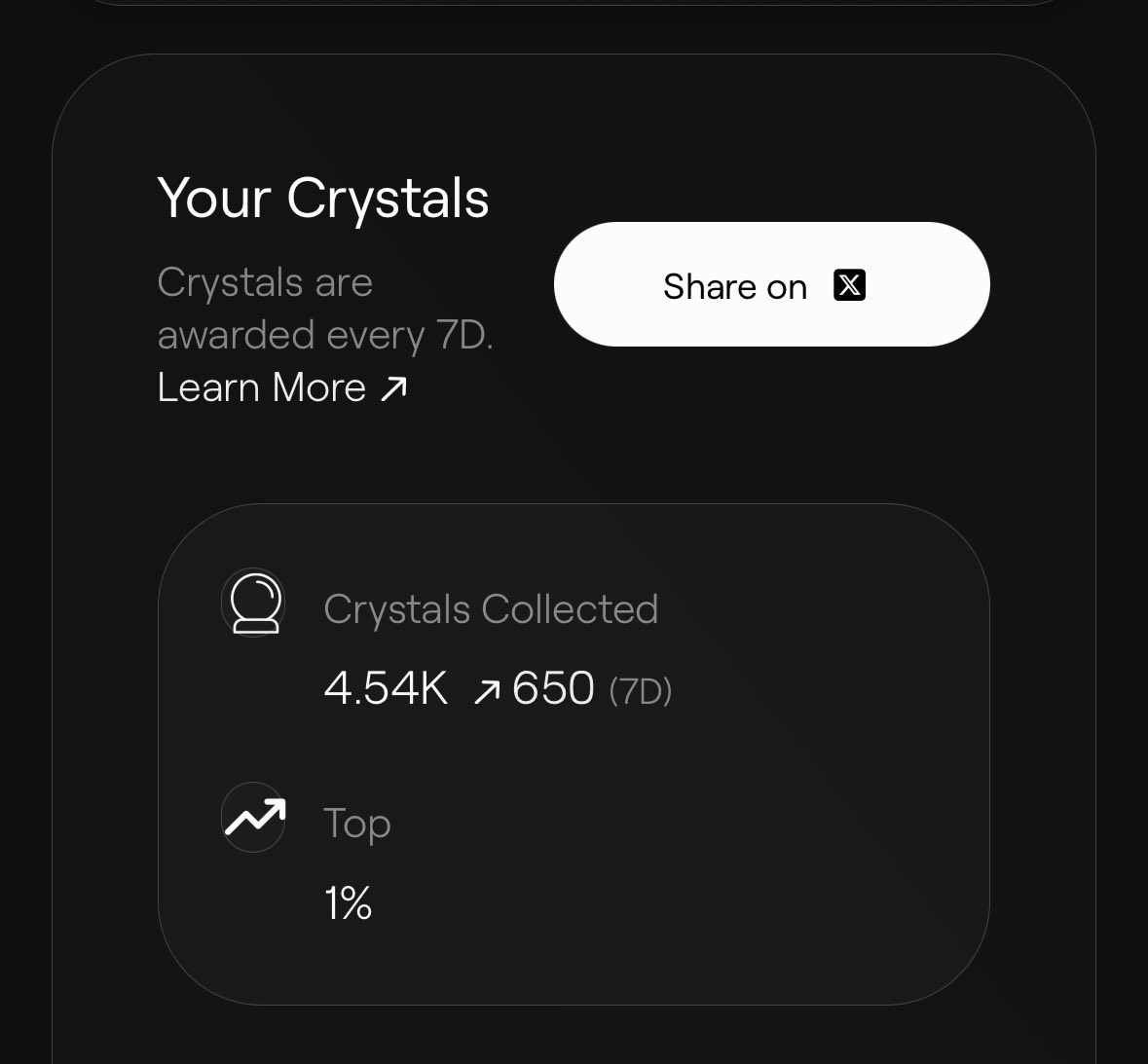 Joshua__web3's tweet image. check in on @multiplifi 

earned 650 crystals last week, let’s
do more this week.
 
cross chain yield, real world power. 

pass it on
