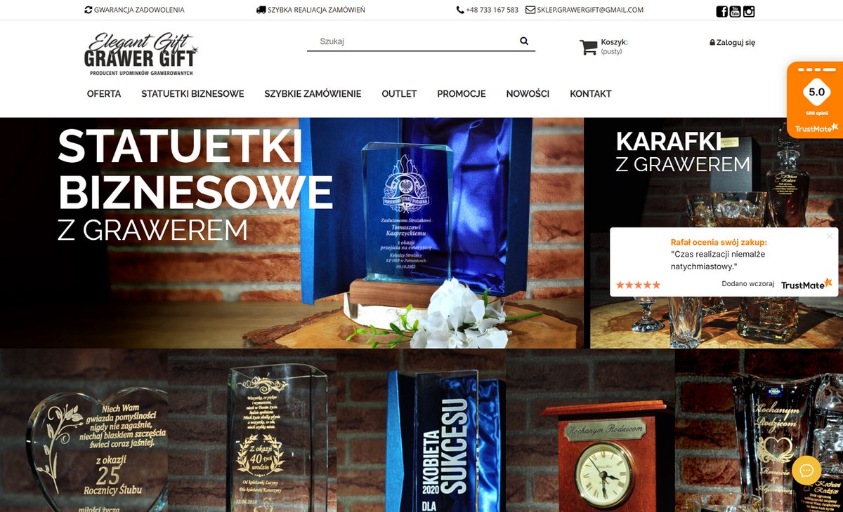 websurl's tweet image. New #Site on our #Gallery : Grawer Gift
by Grzegorz Chlopecki
websurl.com/website/3251/g…

#grawergift #giftgrawer #MagicOfGifts #CustomGifts #statuetkibiznesowe #szybkiezamówienie #POZOSTAŁE #statuetkidrewniane #sercazgrawerem #statuetkizeszkła #karafkizgrawerem