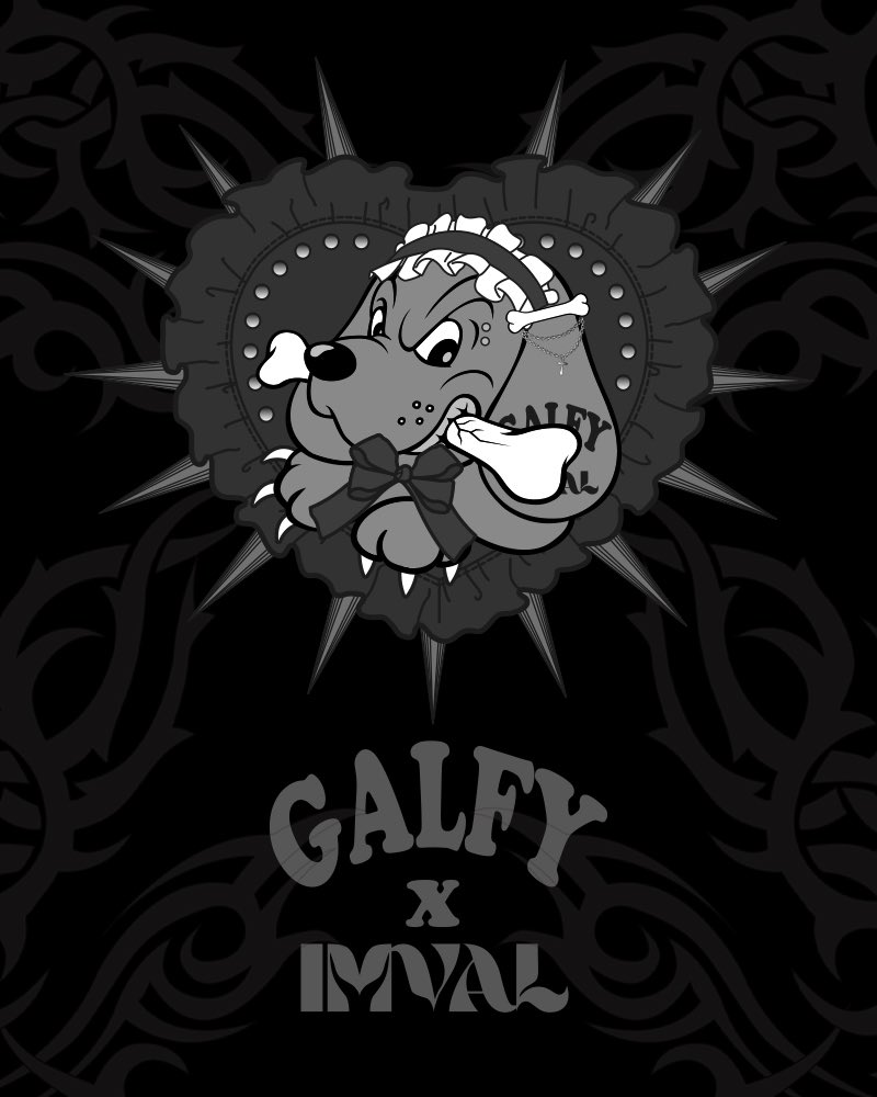 ❤︎SOLD OUT ❤︎ IMVAL×GALFY / Doll Dog 大萌袖 L/S TEE［BLK］ 大