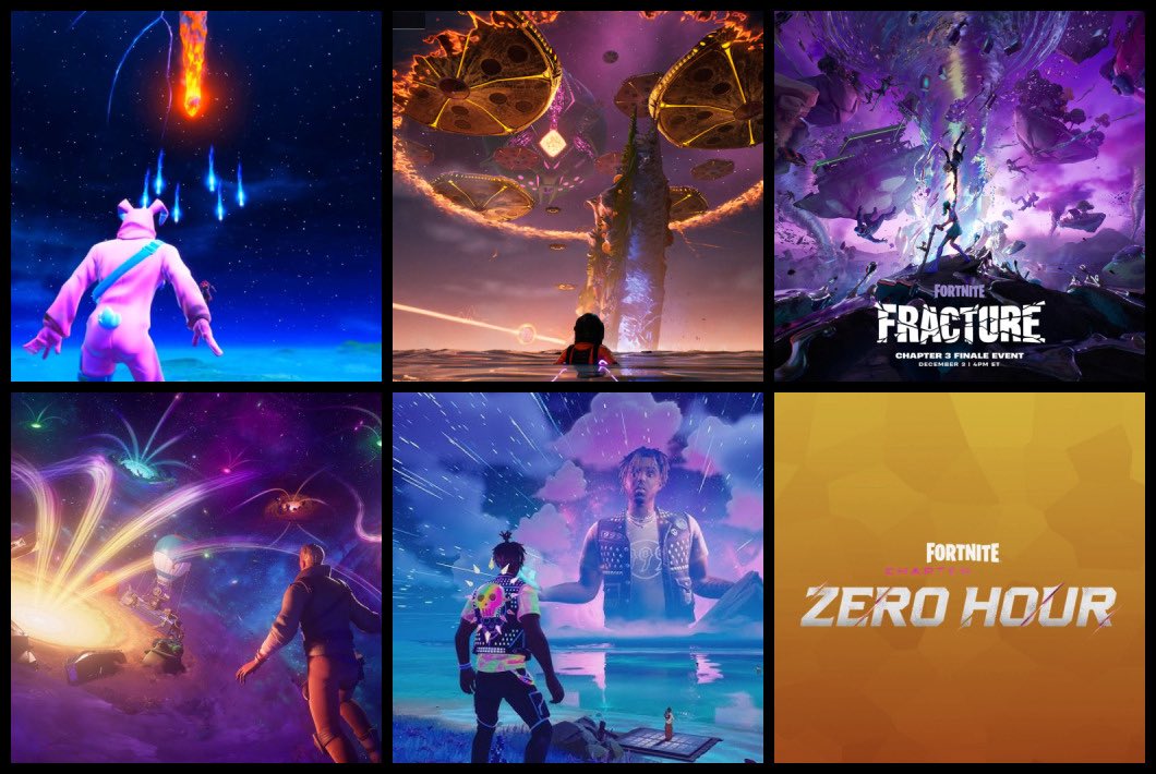 All #Fortnite Chapter finale titles: CH1 → The End CH2 → The End