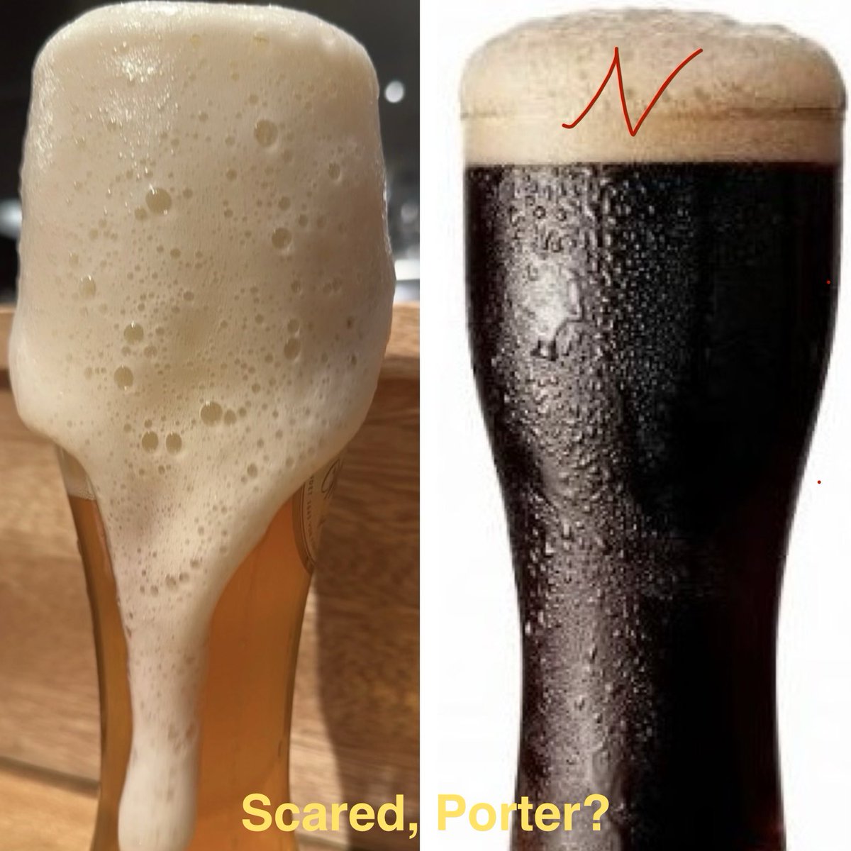 My friend ordered a beer with too much foam so I got creative. <a href="/TomFelton/">Tom Felton</a> <a href="/CursedChildNYC/">Harry Potter and the Cursed Child NYC</a> can I get free tickets for after December 20th? 😂